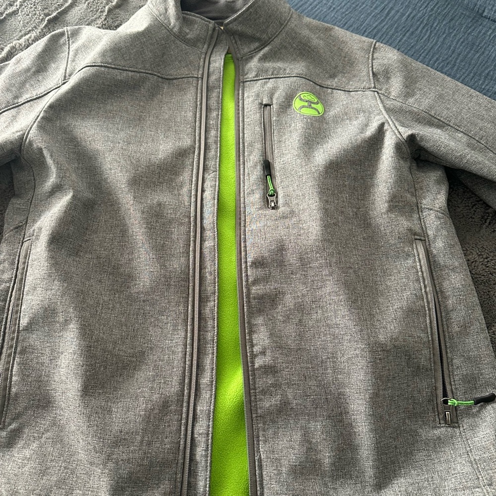 Hooey Green and Gray Fleece Jacket